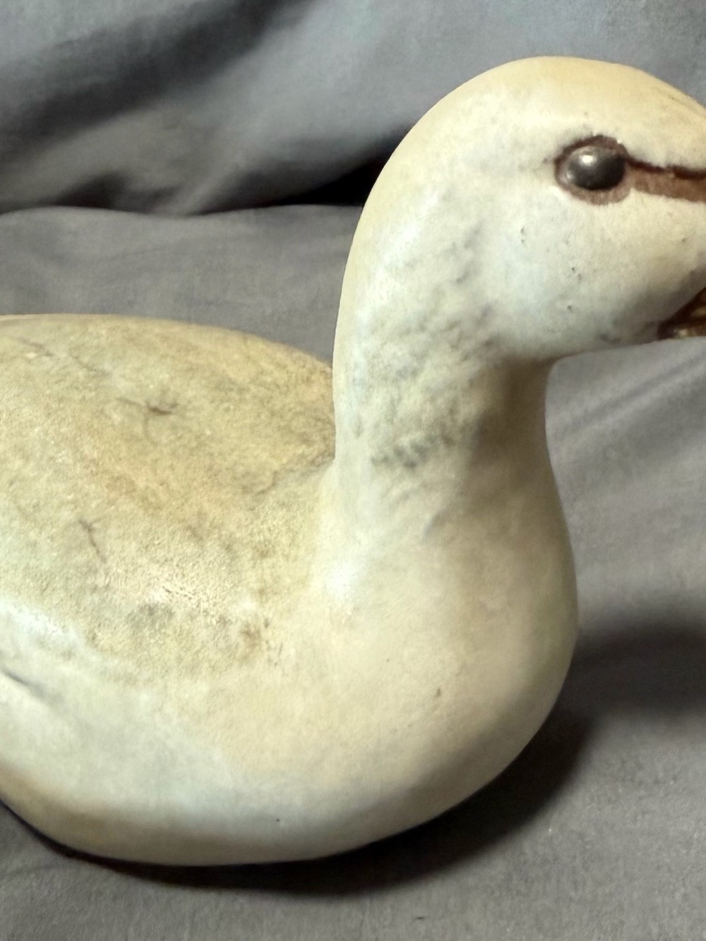 Vintage Dan Anderson red clay Duck Figurine in Weathered Cream